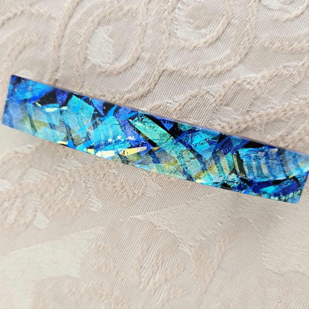 Dichroic Glass Artisan Made Barrette